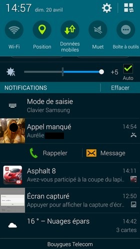 Samsung Galaxy S5 : interface Touchwiz
