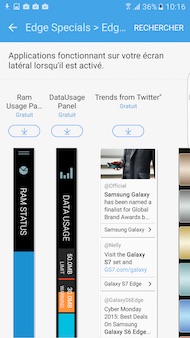 Samsung Galaxy S7 Edge interface