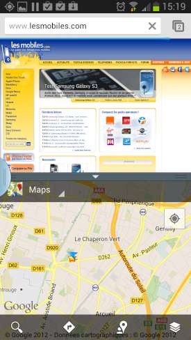 Samsung Galaxy Note 2 : splitscreen