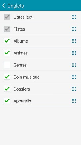 Samsung Galaxy S5 : lecteur audio