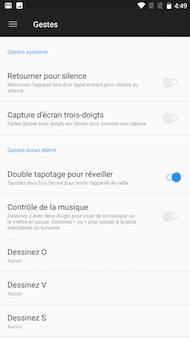 OnePlus 5 : interface (gestes)