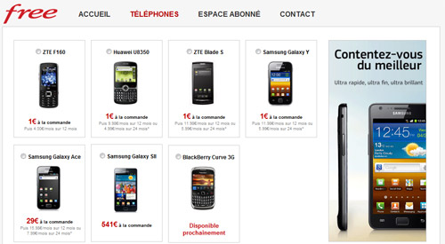 La boutique téléphones mobiles de Free Mobile