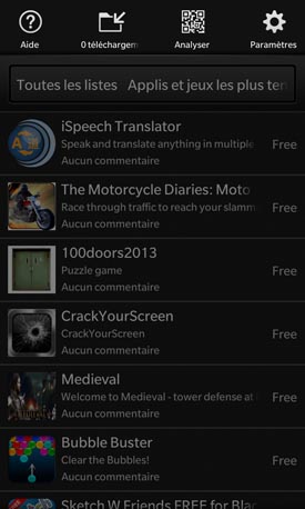 BlackBerry Z10 : applications