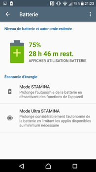 Sony Xperia E5 : STAMINA