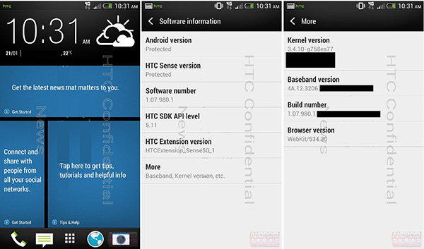 Photos en fuite du HTC M7 et de son interface HTC Sense 5.0