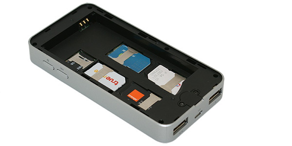 PowerBlue Box : jusqu'à 5 cartes SIM en même temps pour les iPhone, les smartphones Android et les tablettes