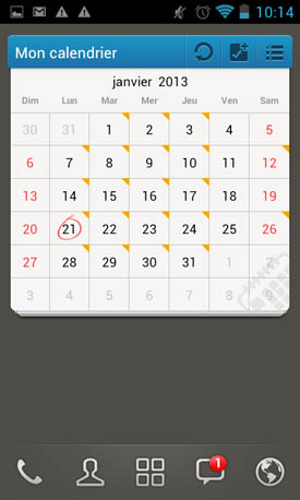Wiko Cink Slim : calendar