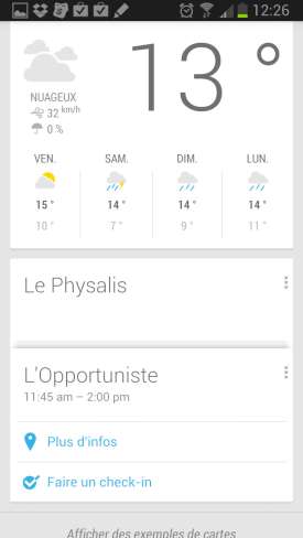 Samsung Galaxy Note 2 : Google Now