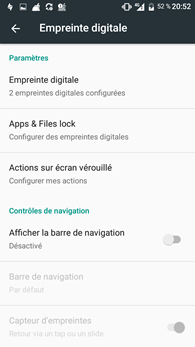 Wiko Ufeel : empreintes digitales