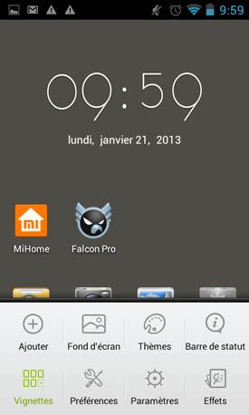 Wiko Cink Slim : menu