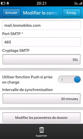 BlackBerry Z10 : comptes de messagerie