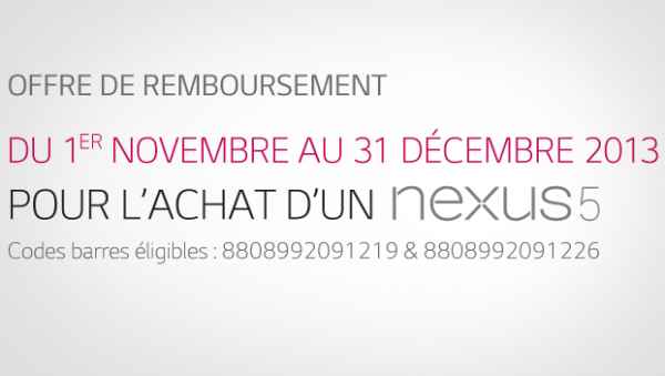 LG rembourse en partie ceux qui achètent leur Nexus 5 trop cher