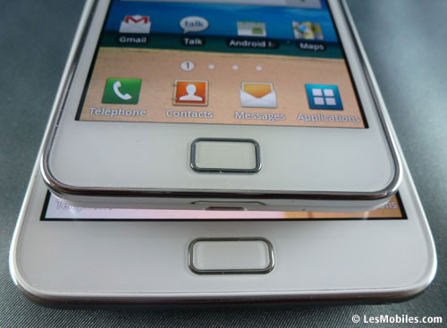 Samsung Galaxy Note blanc Samsung Galaxy S2 blanc comparatif photos