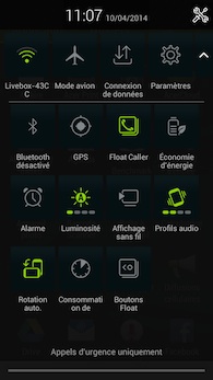 Acer Liquid E3 centre de notification