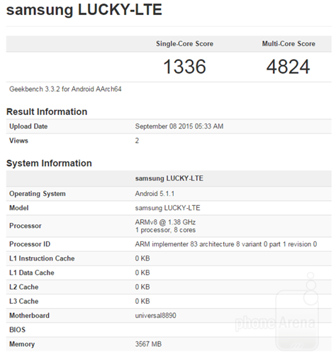 Un nouveau chipset Exynos 8890 repéré sur GeekBench