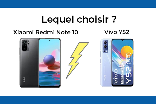 Xiaomi Redmi Note 10 contre Vivo Y52, lequel est le meilleur ?