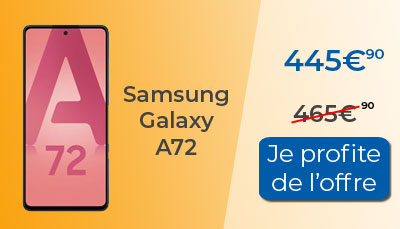 Samsung Galaxy A72 encore moins cher avec le code promo Rakuten
