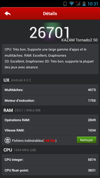 Kazam Tornado2 5.0 : AnTuTu