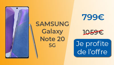 Samsung Galaxy Note 20 5G en promo chez Boulanger