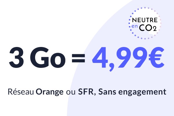 Moins de 5€ pour ce forfait mobile écologique et économique sur Orange ou SFR