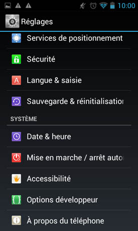 Wiko Cink Slim : paramètres