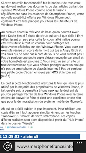Nokia Lumia 1320 : navigateur Web
