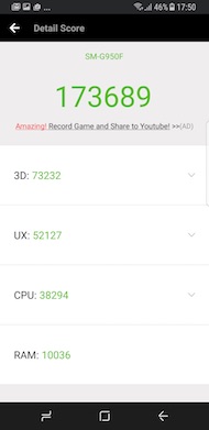 Samsung Galaxy S8 performances