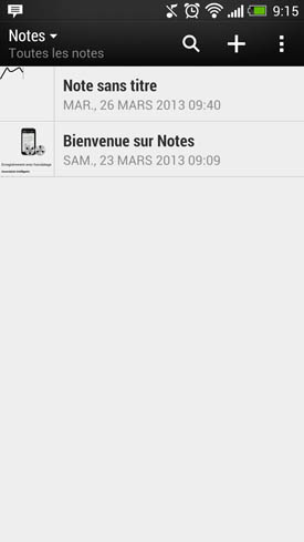HTC One : note