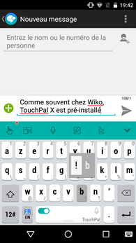 Wiko Selfye 4G : TouchPal X