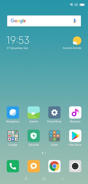 Xiaomi Mi 8 home screen