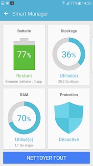 Samsung Galaxy S7 Edge interface