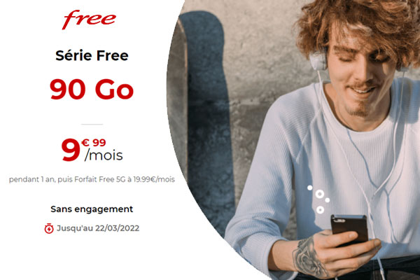 Nouvelle promo Free Mobile : un forfait mobile 90Go à moins de 10€