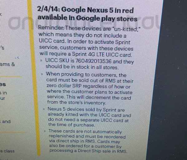 Le Google Nexus 5 rouge pourrait arriver le 4 février sur le Play Store