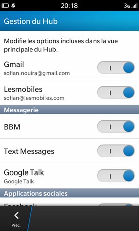 BlackBerry Z10 : Hub