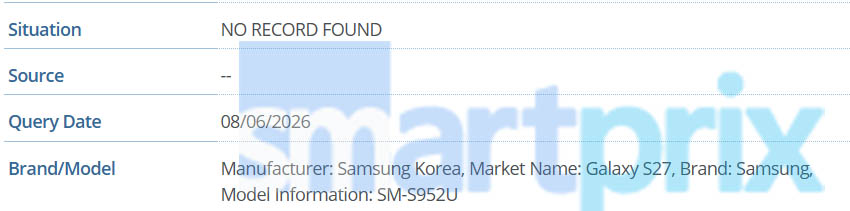 Samsung Galaxy S27 GSMA certified