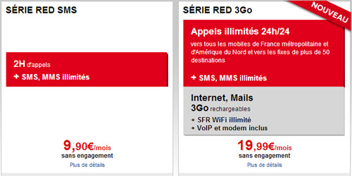 SFR aligne son forfait illimité Série Red 3 Go sur celui de Free Mobile à 19,99€ !