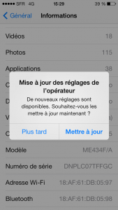 Activation de la fonction « Fast Return to LTE » sur iPhone 5c et iPhone 5s chez SFR