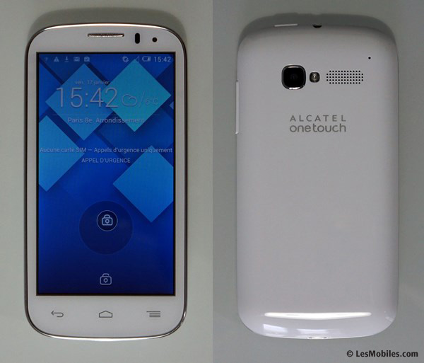 Alcatel One Touch Pop C5 : faces avant et arrière