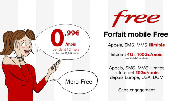 Free Mobile : le forfait illimité 100 Go en promotion à 0,99 euro !