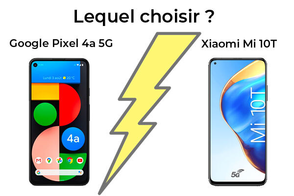 Smartphones 5G à moins de 500 €, Xiaomi Mi 10T contre Google Pixel 4a 5G, lequel est le meilleur ?