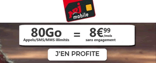 promo forfait NRJ mobile 80Go