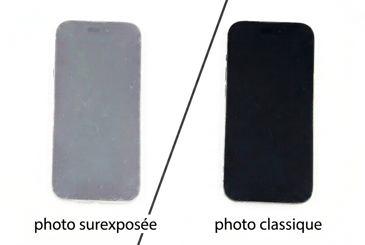 Écran surexposé