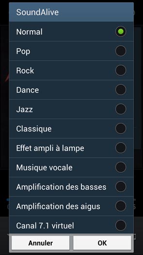 Samsung Galaxy S4 Mini : lecteur musical