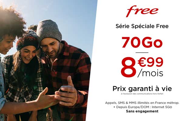 Fin de la vente privée Free Mobile avec un forfait 70Go à 8.99€, un prix garanti à vie 
