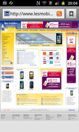 Test Samsung Galaxy Ace 2 : navigateur web
