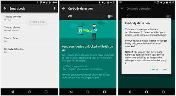 On-body Detection : votre mobile se débloque si vous le portez !