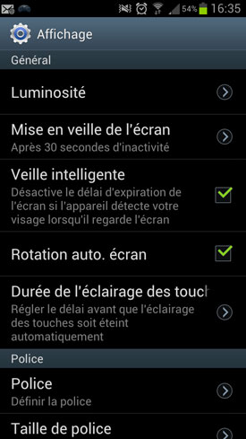 Samsung Galaxy S3 : Smart Stay