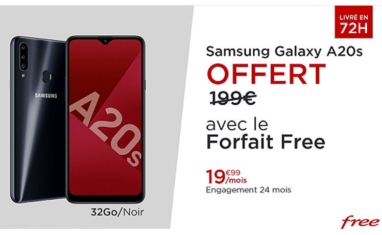 Vente Privée : Galaxy A20S offert avec Free et Veepee