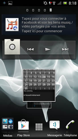 Sony Xperia J : widget