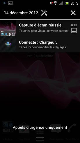 Sony Xperia J : notifications